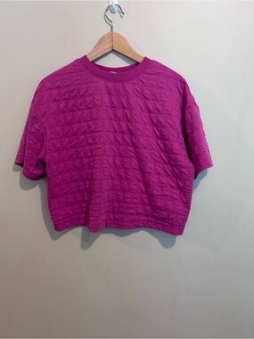 COS Quilted Crop Top in Magenta